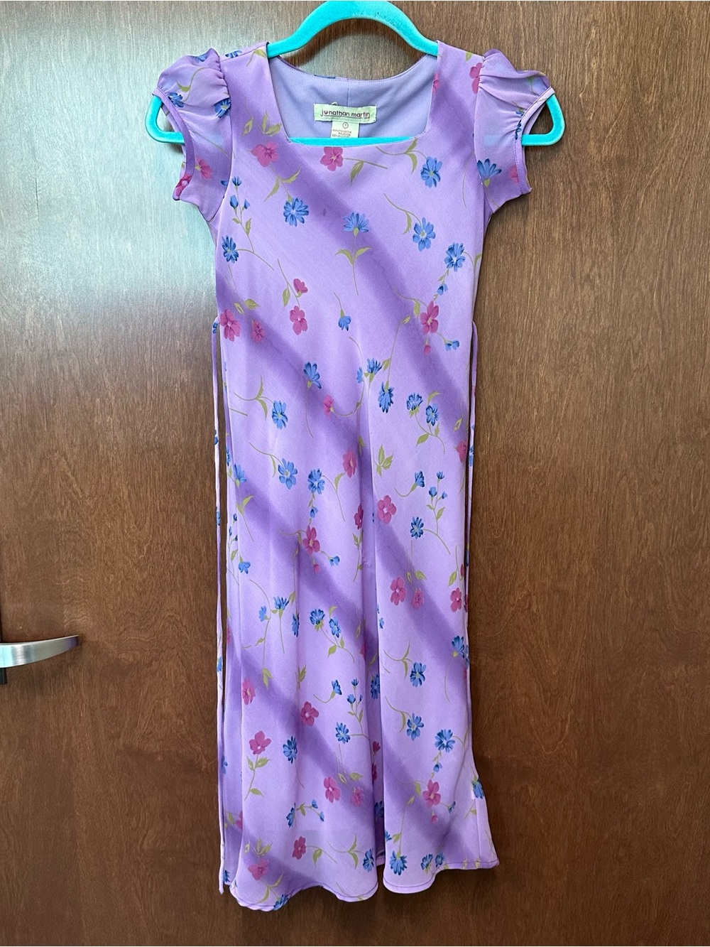 Vintage 90s Y2K Jonathan Martin maxi dress Girls 7 purple floral